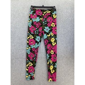 Lularoe Womens Leggings Floral Colorful One Size Pink